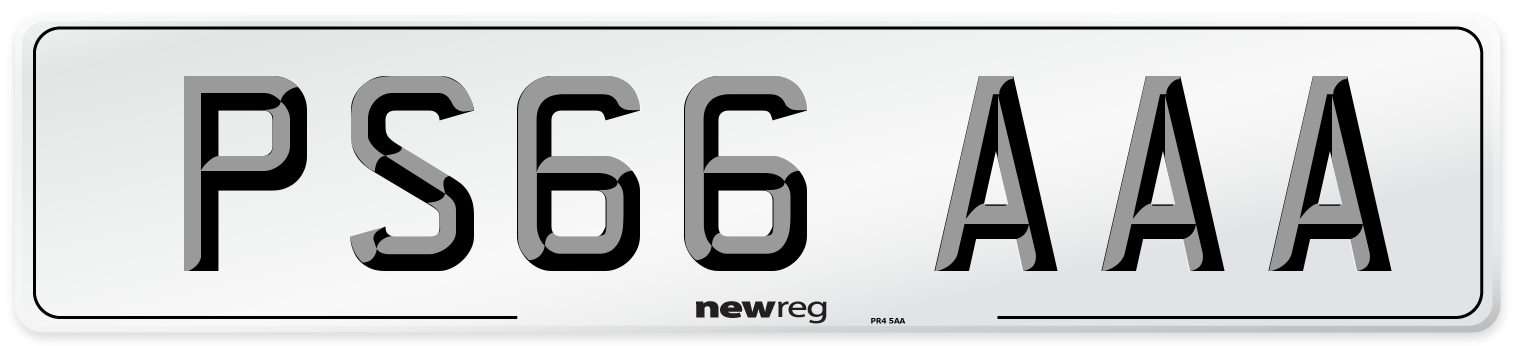 PS66 AAA Number Plate from New Reg